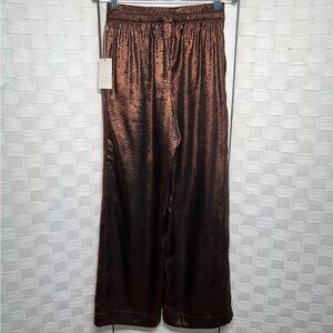 A New Day Women’s Bronze Metallic Wide Leg Pull On Trouser Pants Size XS
